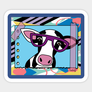 Funny Cow With Sunglasses Muh Sticker